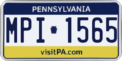 PA license plate MPI1565