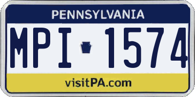 PA license plate MPI1574