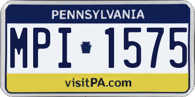 PA license plate MPI1575