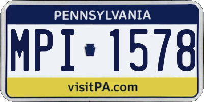 PA license plate MPI1578