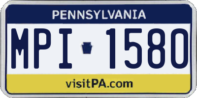 PA license plate MPI1580