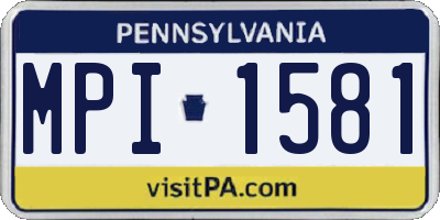 PA license plate MPI1581