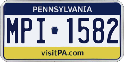PA license plate MPI1582