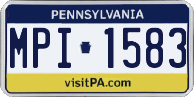 PA license plate MPI1583