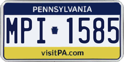 PA license plate MPI1585