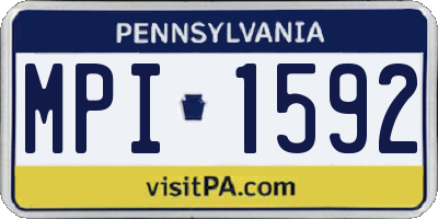 PA license plate MPI1592