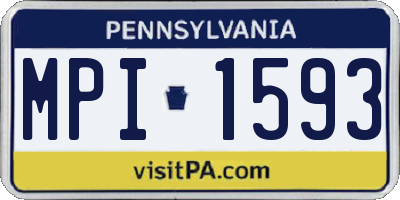 PA license plate MPI1593