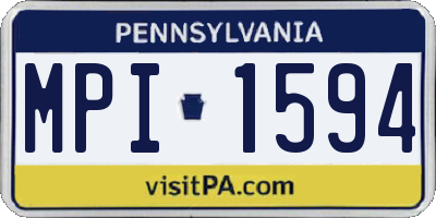 PA license plate MPI1594