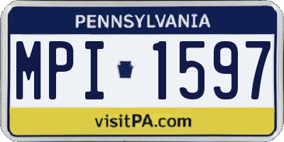 PA license plate MPI1597