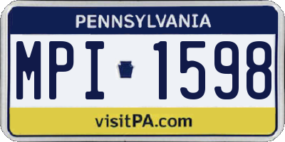 PA license plate MPI1598