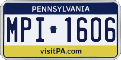 PA license plate MPI1606
