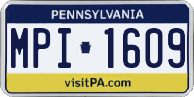 PA license plate MPI1609