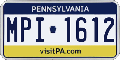 PA license plate MPI1612