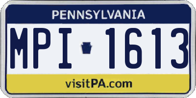 PA license plate MPI1613