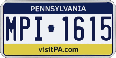 PA license plate MPI1615