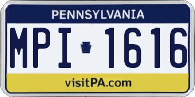 PA license plate MPI1616