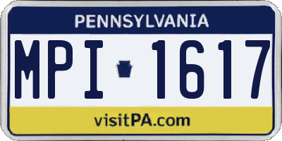 PA license plate MPI1617