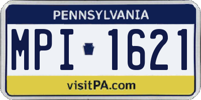 PA license plate MPI1621