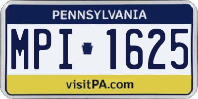 PA license plate MPI1625