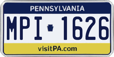 PA license plate MPI1626