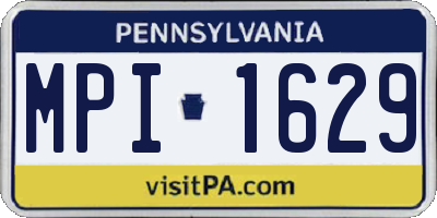 PA license plate MPI1629