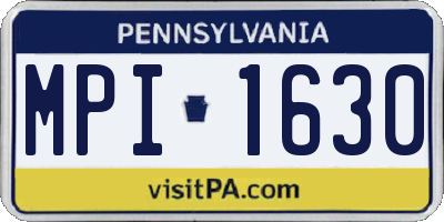 PA license plate MPI1630