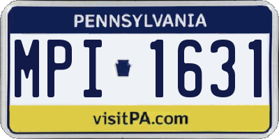 PA license plate MPI1631