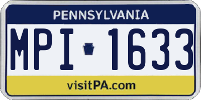 PA license plate MPI1633