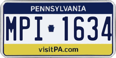 PA license plate MPI1634