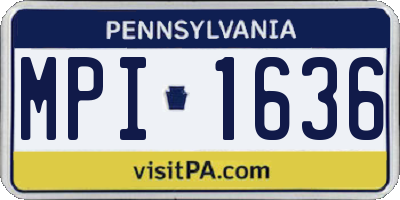 PA license plate MPI1636