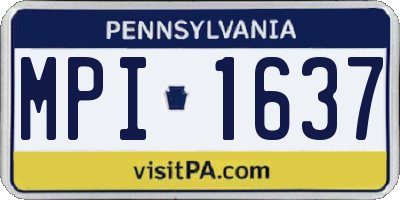 PA license plate MPI1637