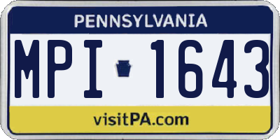 PA license plate MPI1643