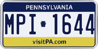 PA license plate MPI1644