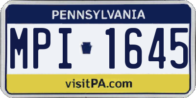 PA license plate MPI1645