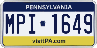 PA license plate MPI1649