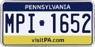 PA license plate MPI1652