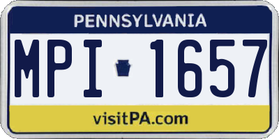 PA license plate MPI1657