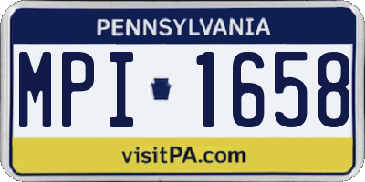 PA license plate MPI1658