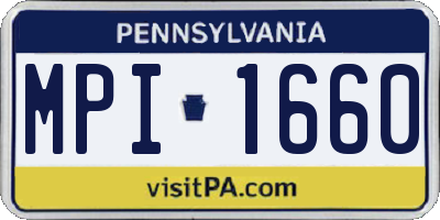 PA license plate MPI1660