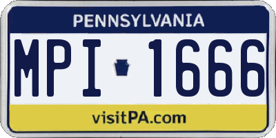 PA license plate MPI1666