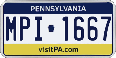 PA license plate MPI1667