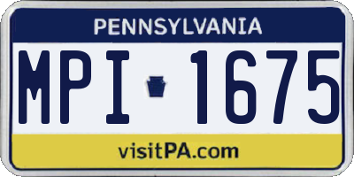 PA license plate MPI1675