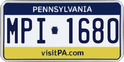 PA license plate MPI1680