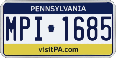 PA license plate MPI1685