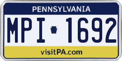 PA license plate MPI1692