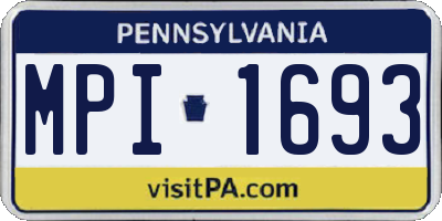 PA license plate MPI1693