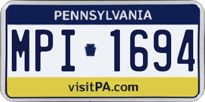 PA license plate MPI1694