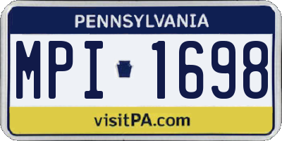 PA license plate MPI1698