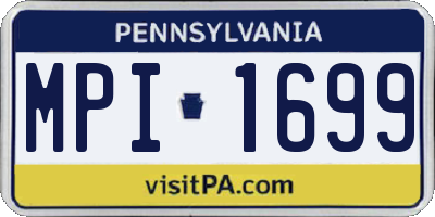 PA license plate MPI1699