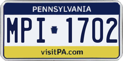 PA license plate MPI1702